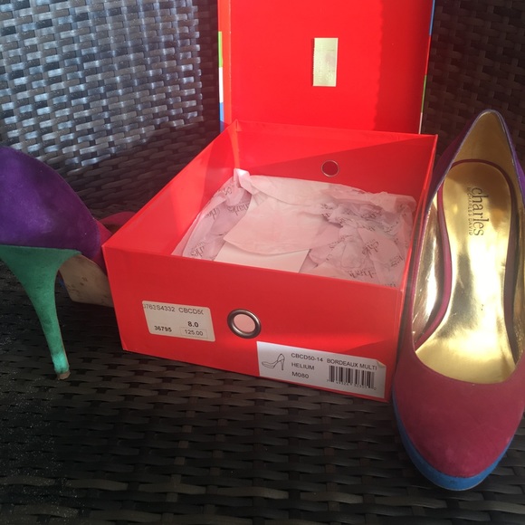 Charles David Multicolored Velvet Pumps - Picture 2 of 3
